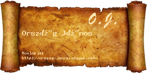 Ország János névjegykártya
