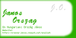 janos orszag business card