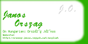 janos orszag business card